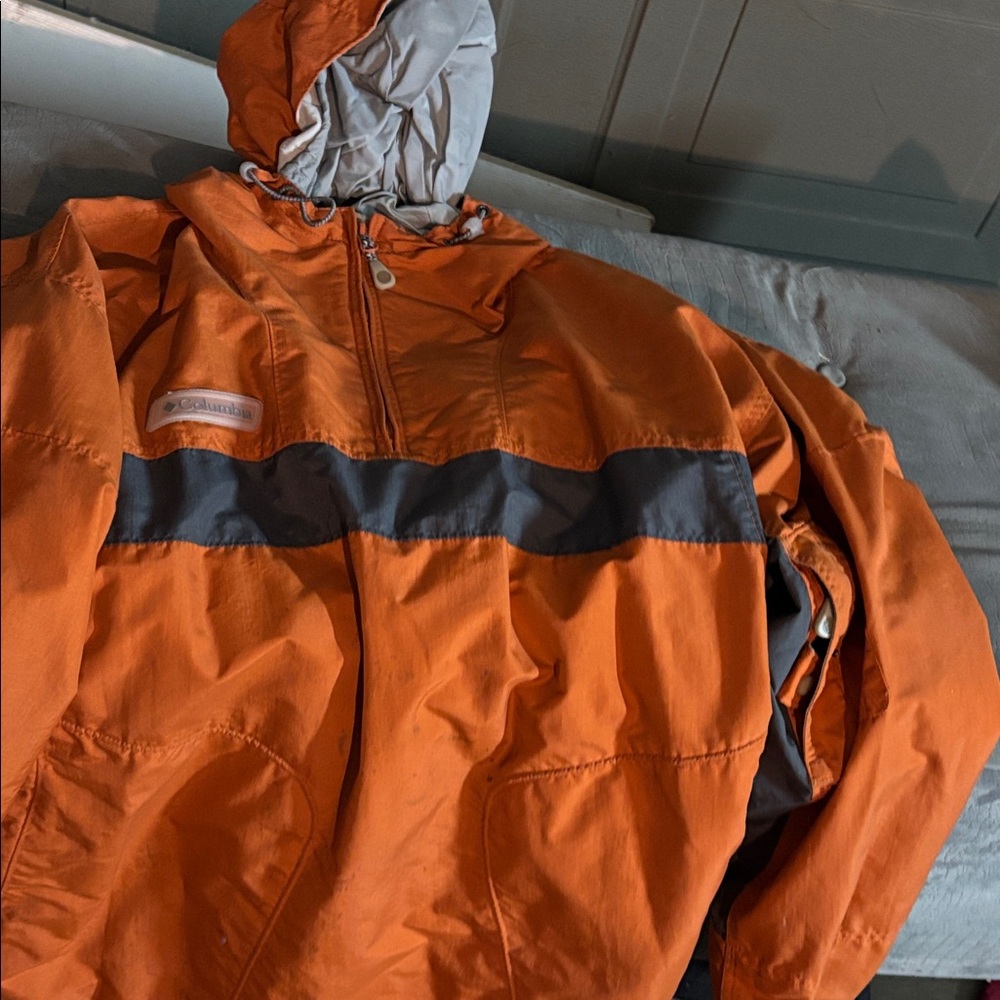 Columbia Men's Vibrant Orange and Gray Performance Jacket